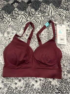 Tommy John Second Skin Triangle Bralette XS D-DD Burgundy NWT